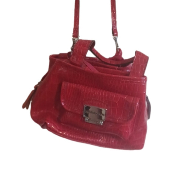 Y2k ish Shiny red bag by Liz Claiborne.  Excellent used condition,  no flaws. - Picture 1 of 11